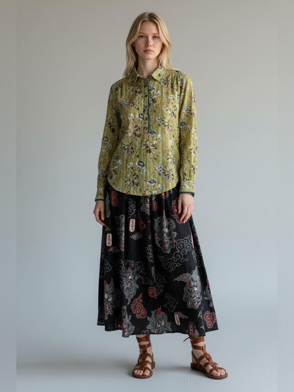 Sundance Olive Green Floral Eyelet Button Up Blouse Bohemian Cottagecore PXS